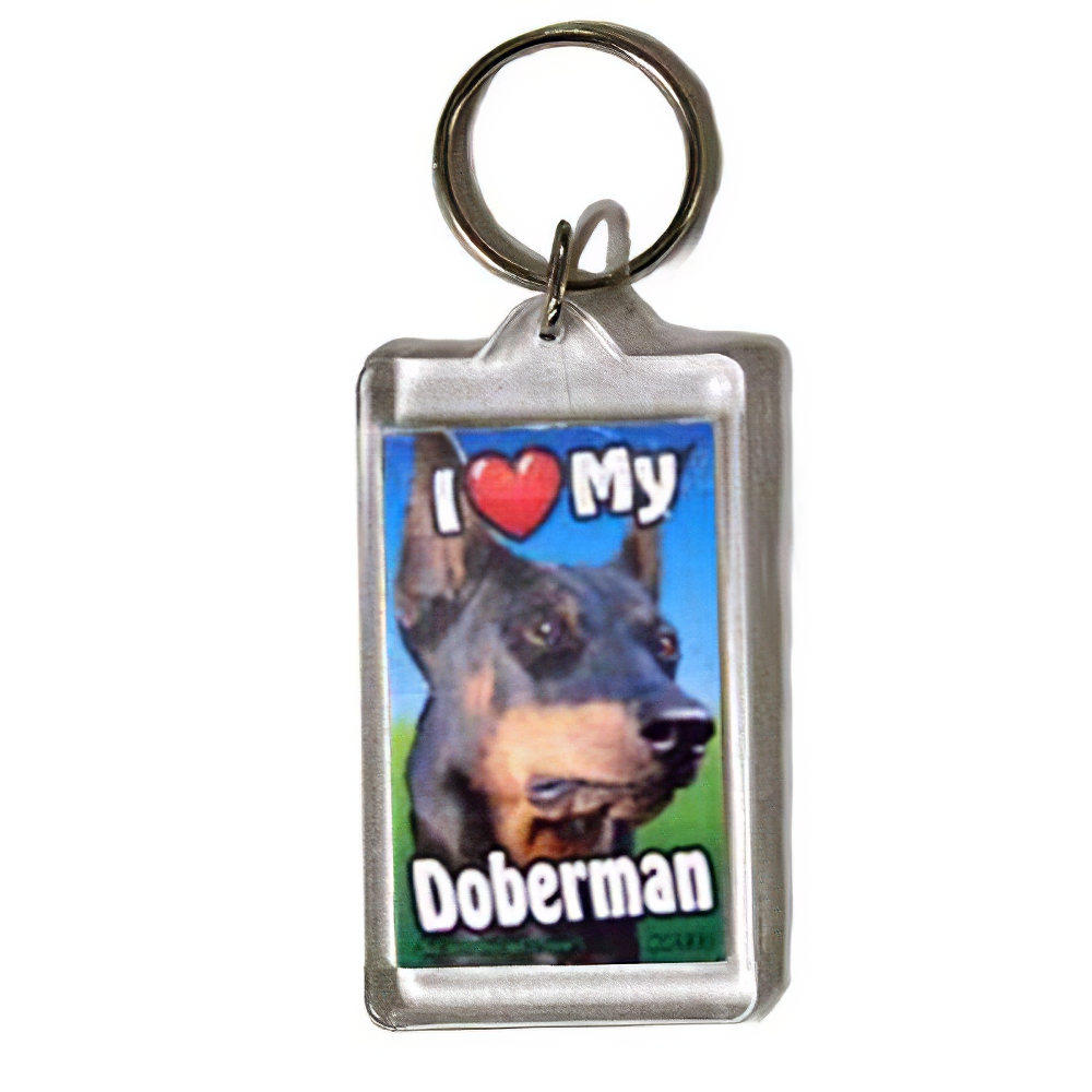 Plastic Keyring Doberman