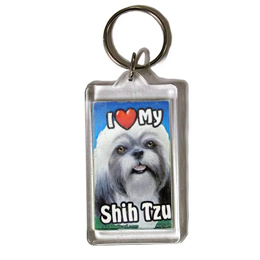 Plastic Keyring Shih Tzu