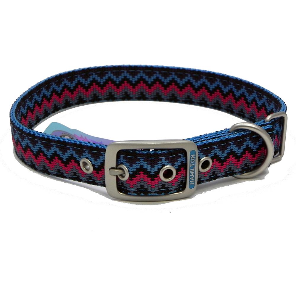 Hamilton Nylon Dog Collar Ocean Weave 1 x 22-inch