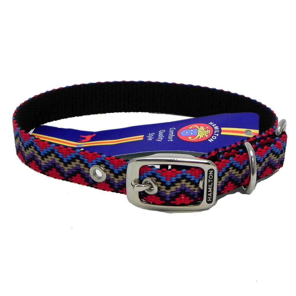 Hamilton Nylon Dog Collar Black Weave 5/8 x 12-inch