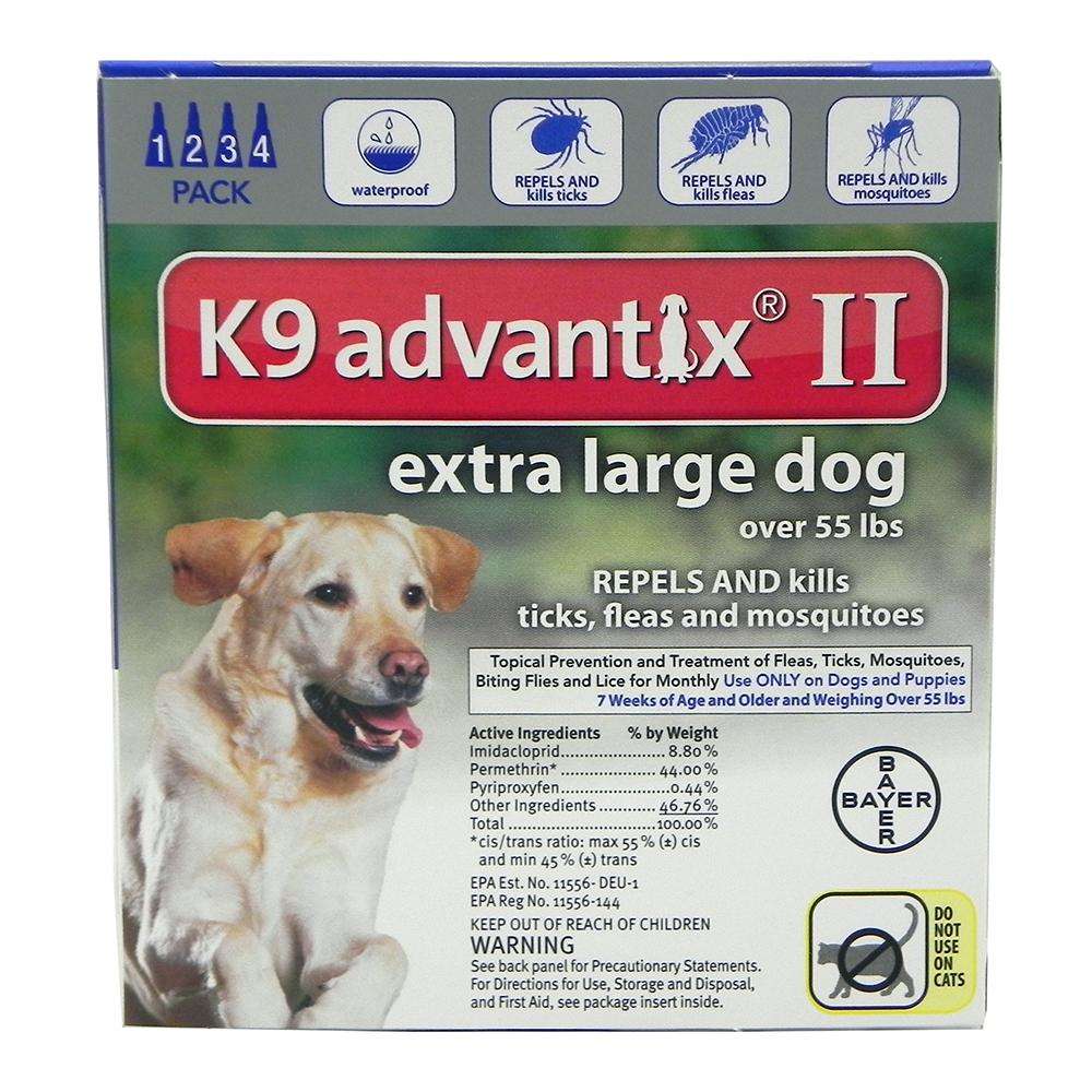 Bayer Advantix II Dog 55+ lb 4 pack