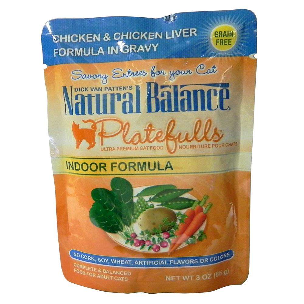 Platefulls Indoor Chicken & Liver Cat Food Pouch ea.