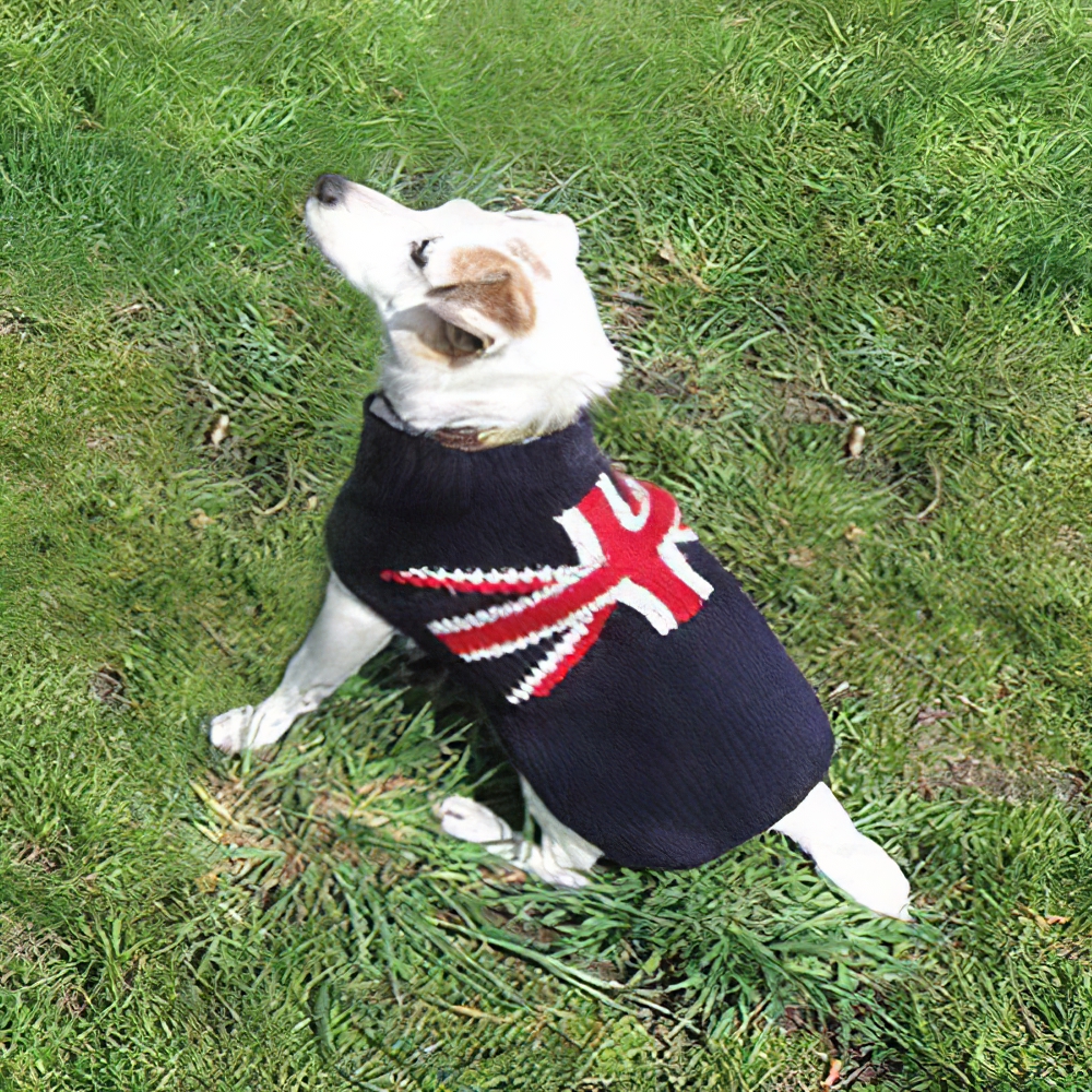 Handmade Dog Sweater Union Jack Large