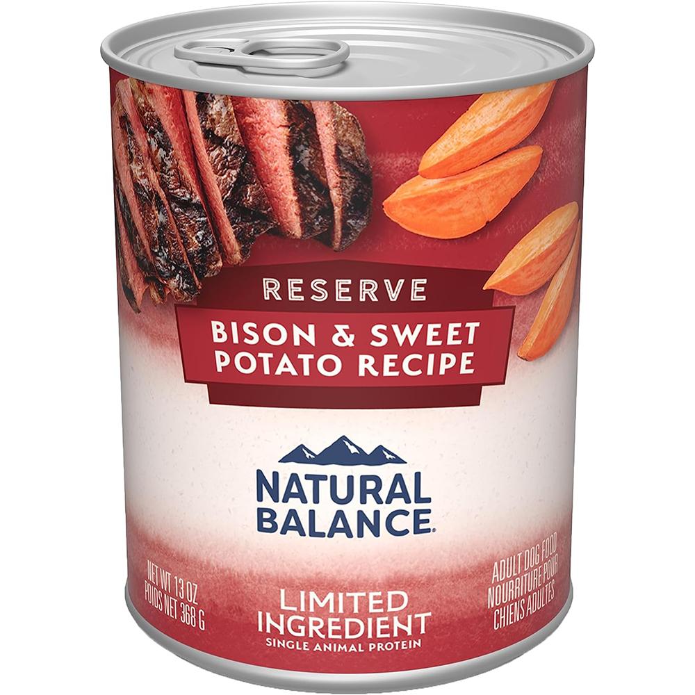 Natural Balance Sweet Potato and Bison Canned Dog Food each