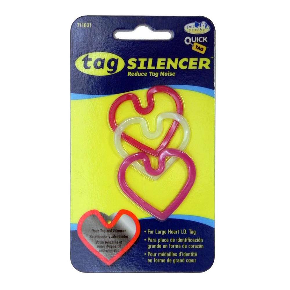 Tag Silencer Large Heart Dog Tag Accessory 3 Pack