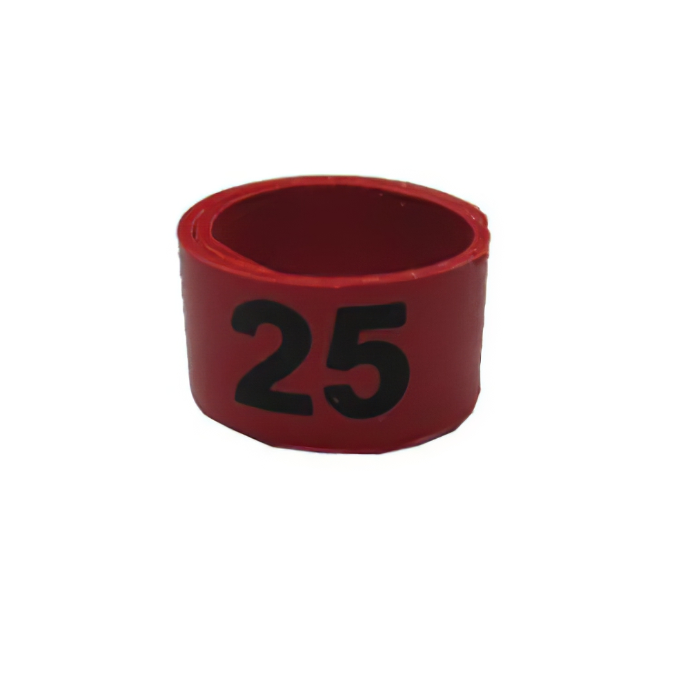 Poultry Numbered Leg Bandette Red Size 9 (single Band)