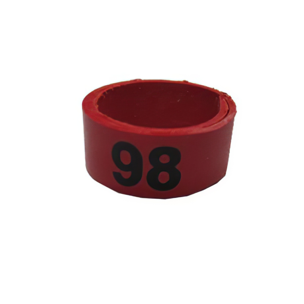 Poultry Numbered Leg Bandette Red Size 12 (single Band)