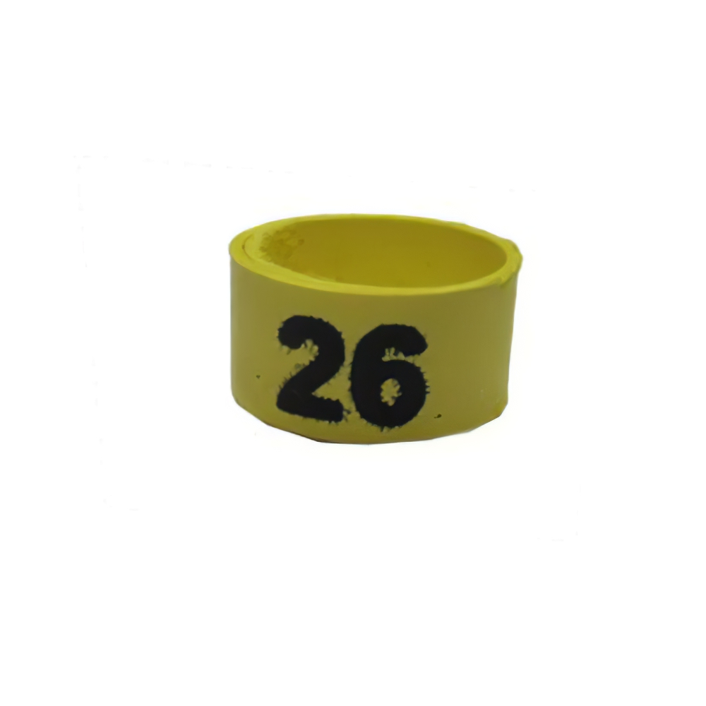 Poultry Numbered Leg Bandette Yellow Size 11 (single Band)