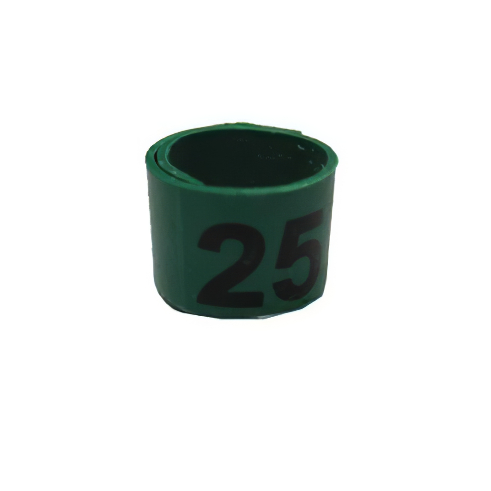 Poultry Numbered Leg Bandette Green Size 7 (single band)