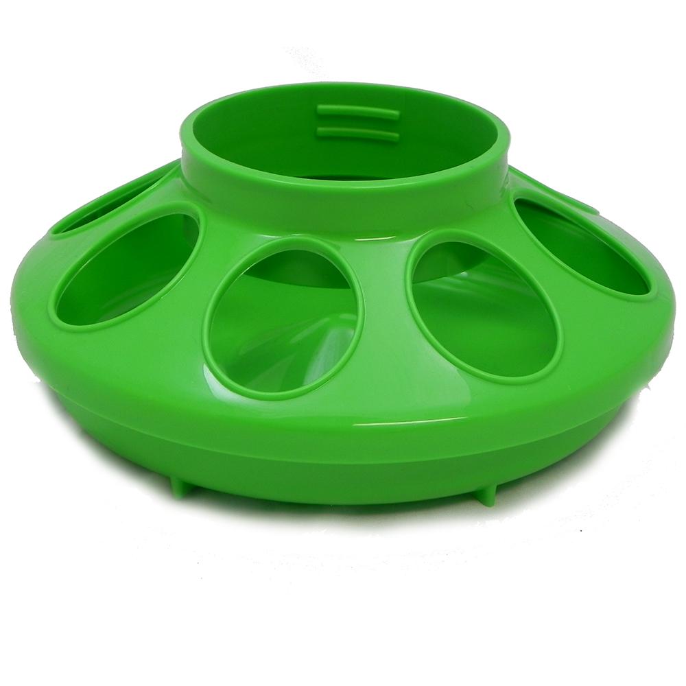 Plastic Mason Jar Baby Chick Feeder Base Green