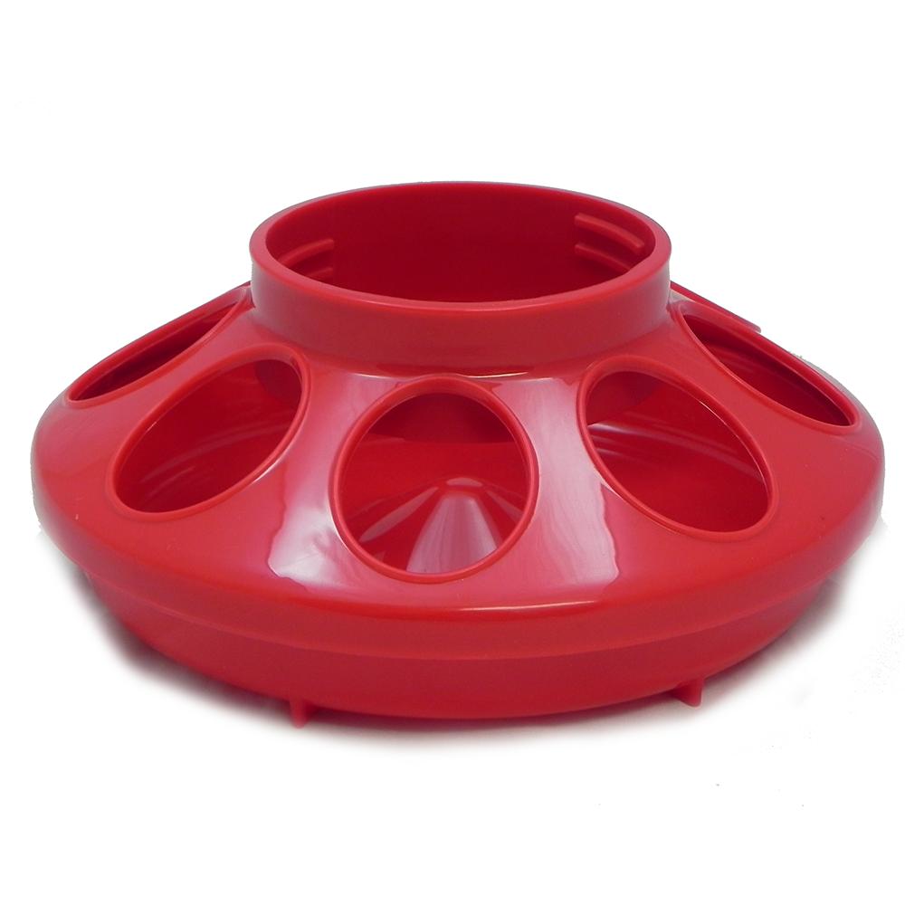 Plastic Mason Jar Baby Chick Feeder Base Red