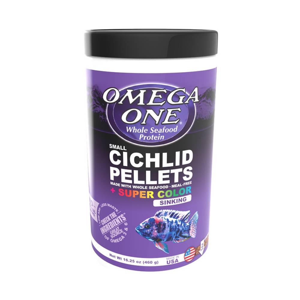 Omega One Super Color Cichlid Sm Sinking Fish Pellets 1-Lb.