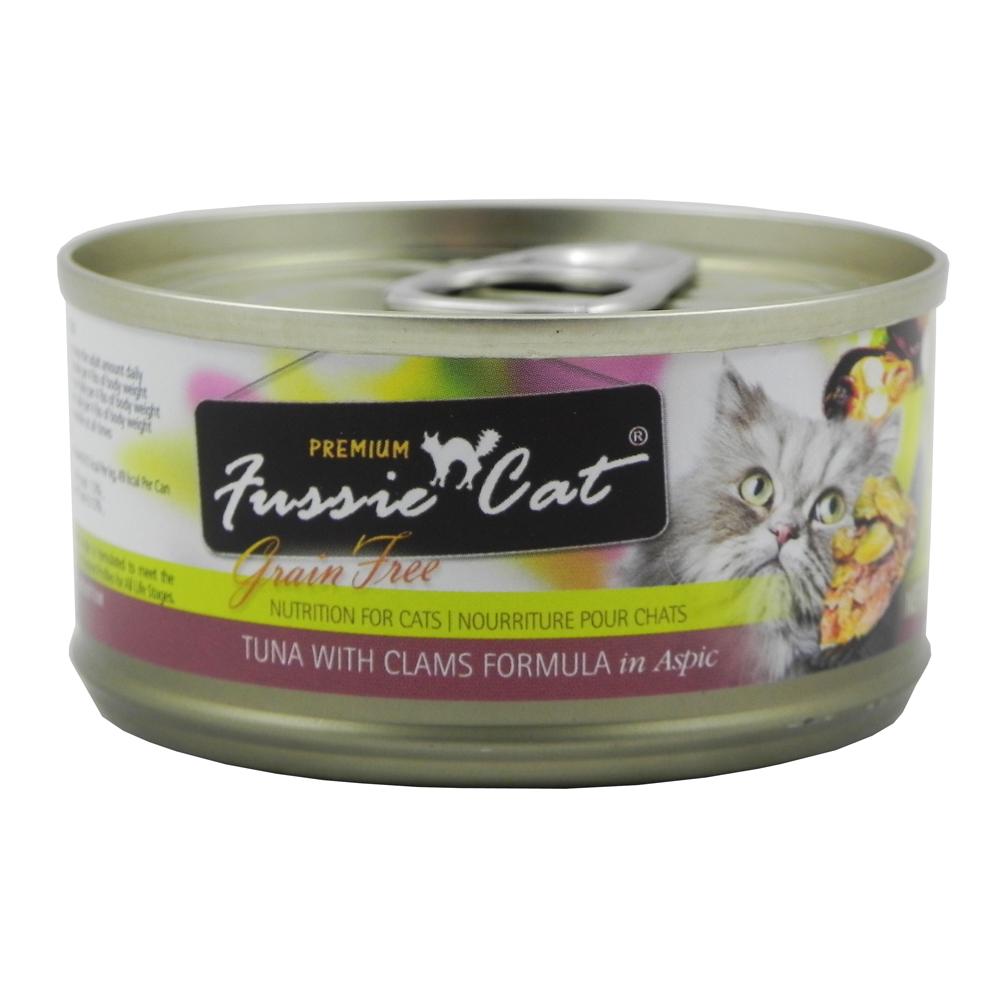 Fussie Cat Tuna Baby Clams Canned Cat Food 2.8 oz each