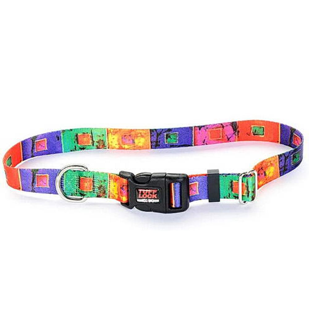 Tuff-Lock Large Stained Glass Adjustable Nylon Dog Collar