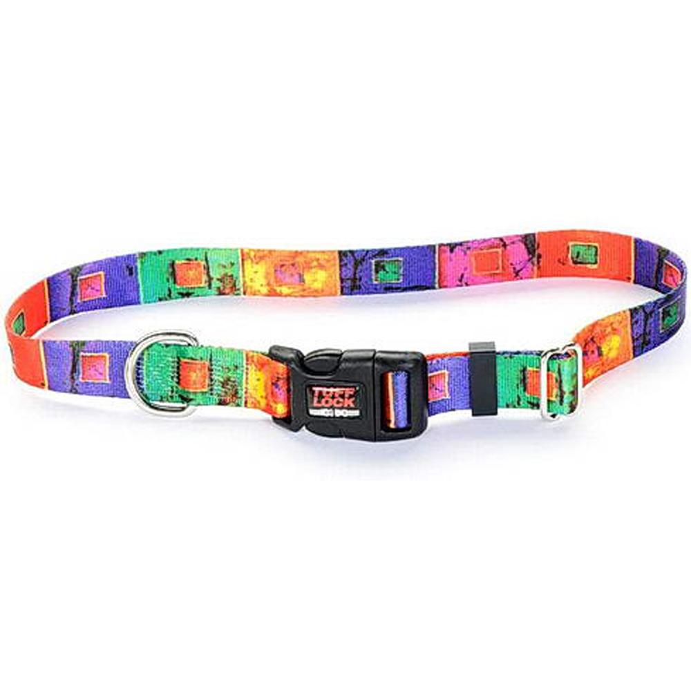 Tuff-Lock Small Stained Glass Adjustable Nylon Dog Collar