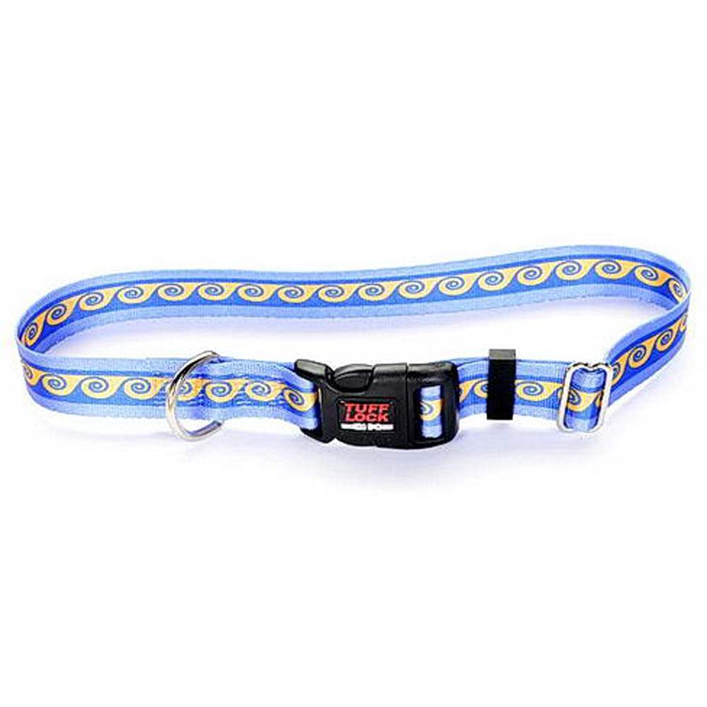 Tuff-Lock Small Waves Adjustable Nylon Dog Collar