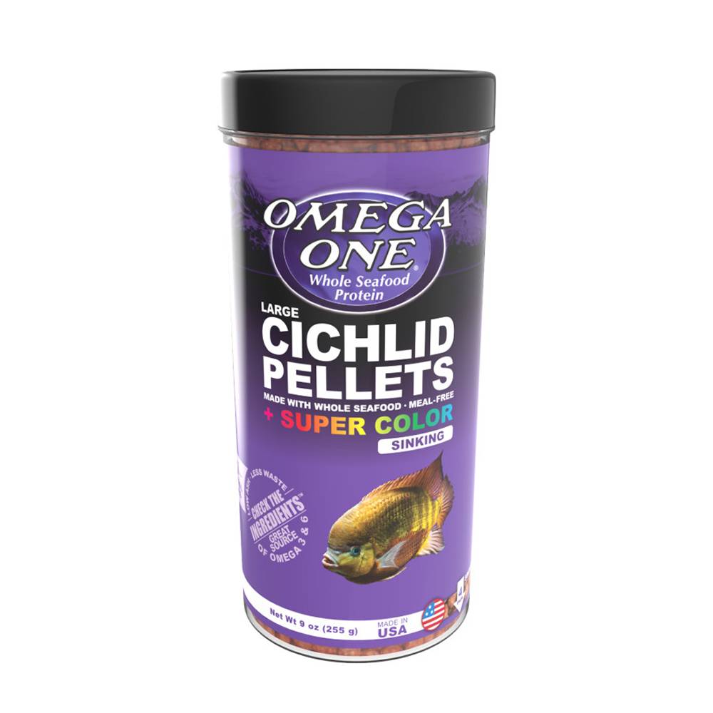 Omega One Super Color Cichlid Lg Sinking Fish Pellets 9-oz