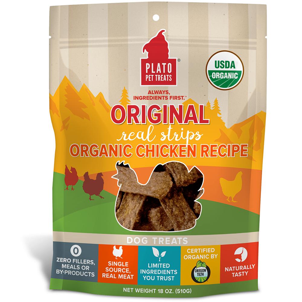 Plato Organic Chicken Dog Treats 18-oz.