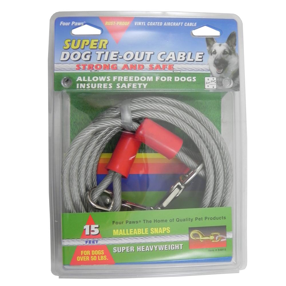 Super Heavy Weight Tie-Out Cable for Large Dogs 15-ft.