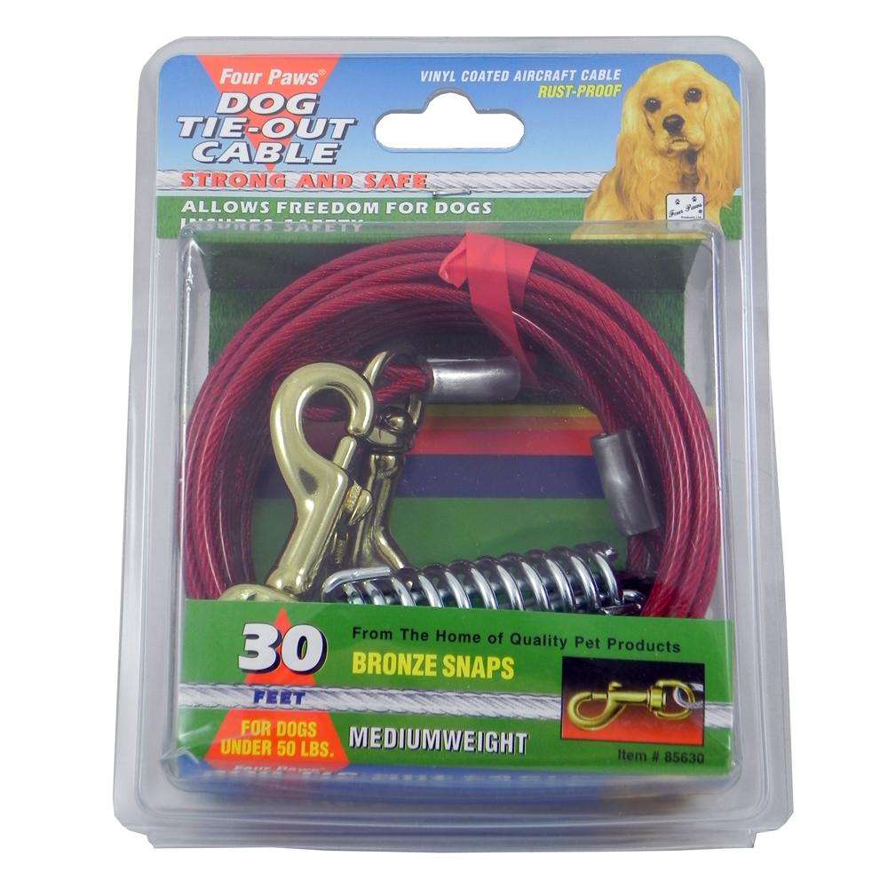 Medium Weight Tie-Out Cable for Small to Medium Dogs 30-ft.