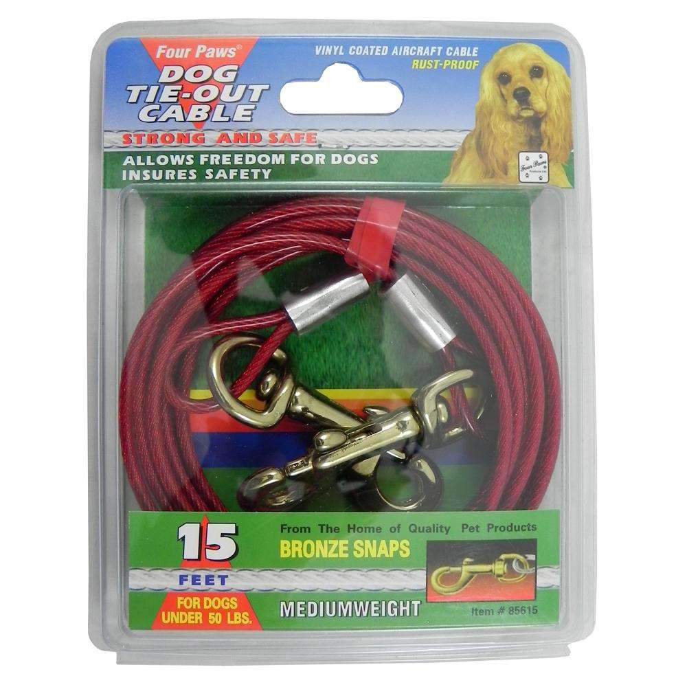 Medium Weight Tie-Out Cable for Small to Medium Dogs 15-ft.