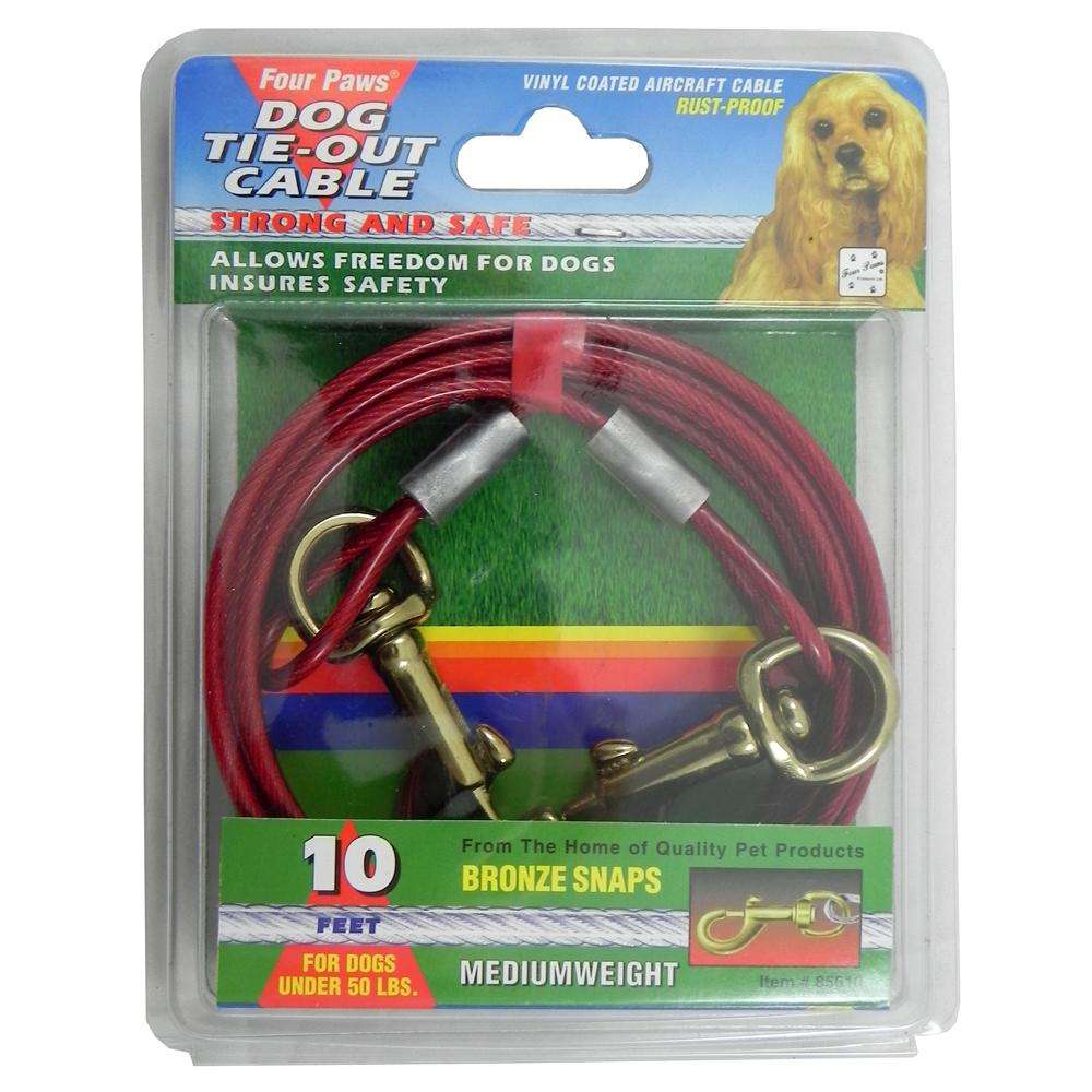 Medium Weight Tie-Out Cable for Small to Medium Dogs 10-ft.