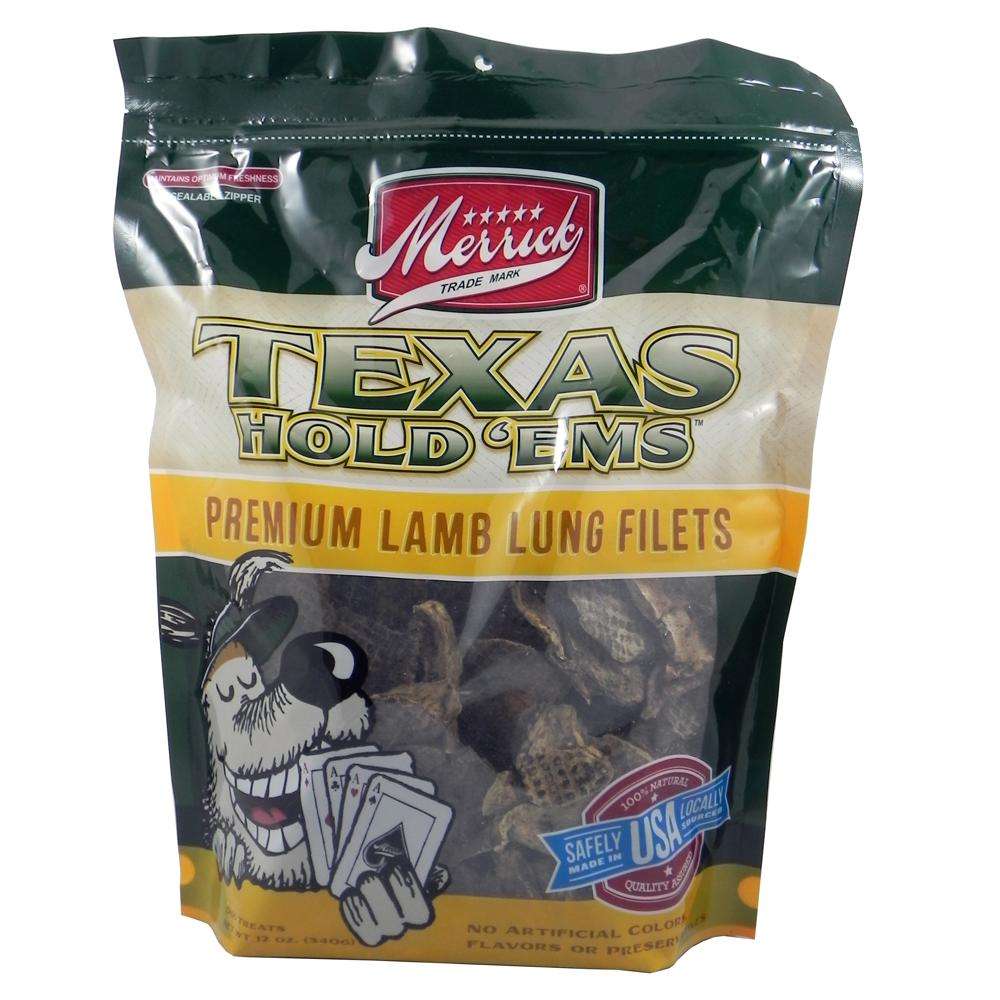 Merrick Texas Hold'Ems Natural Lamb Lung Dog Treat 12oz