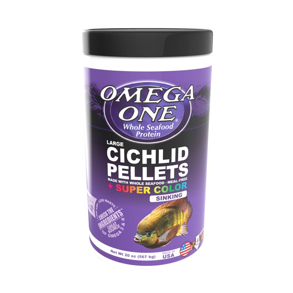 Omega One Super Color Cichlid Lg Sinking Fish Pellets 20-oz