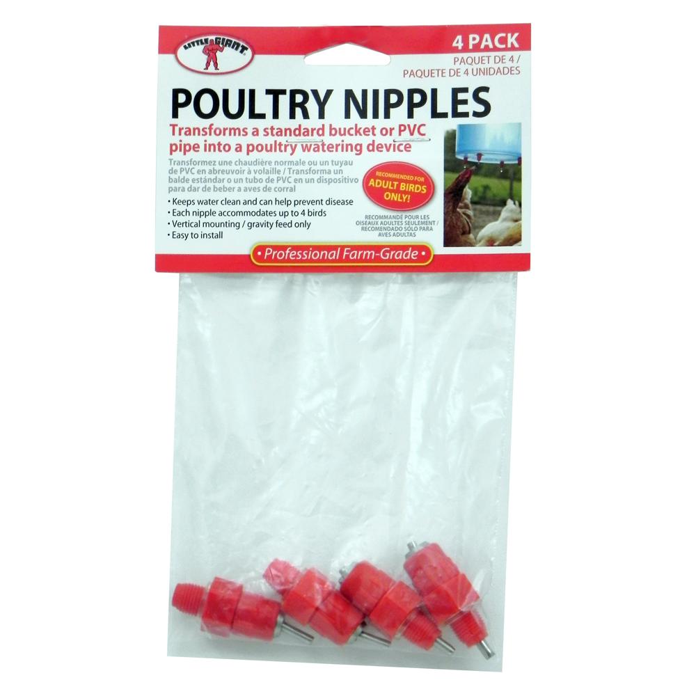 Miller Little Giant Poultry Nipples 4 Pack