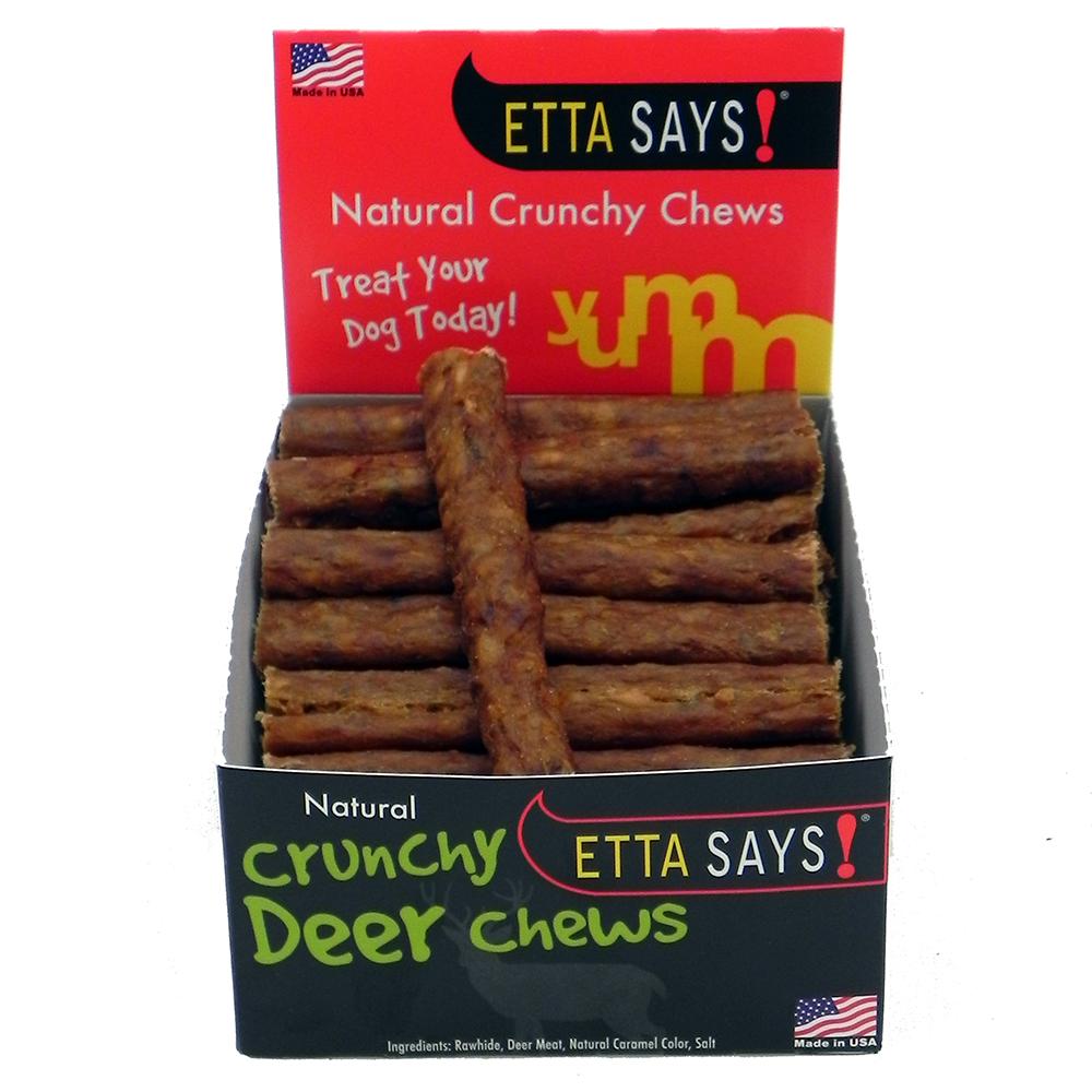 Etta Says! USA Ultimate Crunchy Deer Chews for Dogs 4 inch