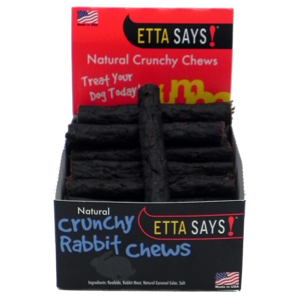 Etta Says! USA Ultimate Crunchy Rabbit Chews for Dogs 4 inch