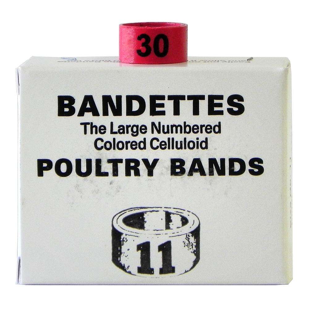 Poultry Numbered Leg Bands Red Size 11 Numbered 26-50