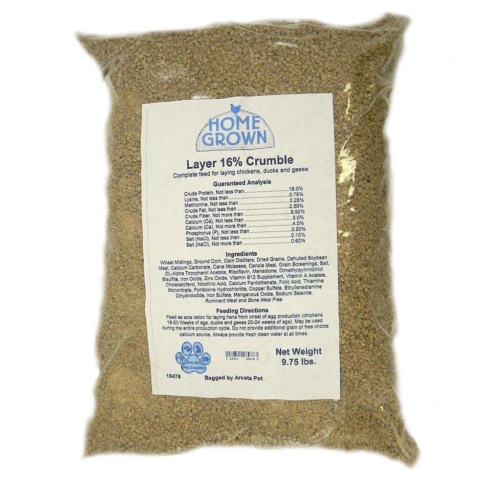 Home Grown 16% Layer Crumble for Poultry 9.75lbs