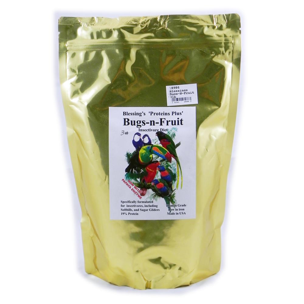 Blessing's Bugs-N-Fruit Low-Iron Insectivore Diet 3-Lb.