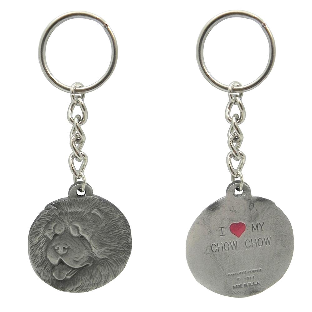 Pewter Key Chain I Love My Chow Chow