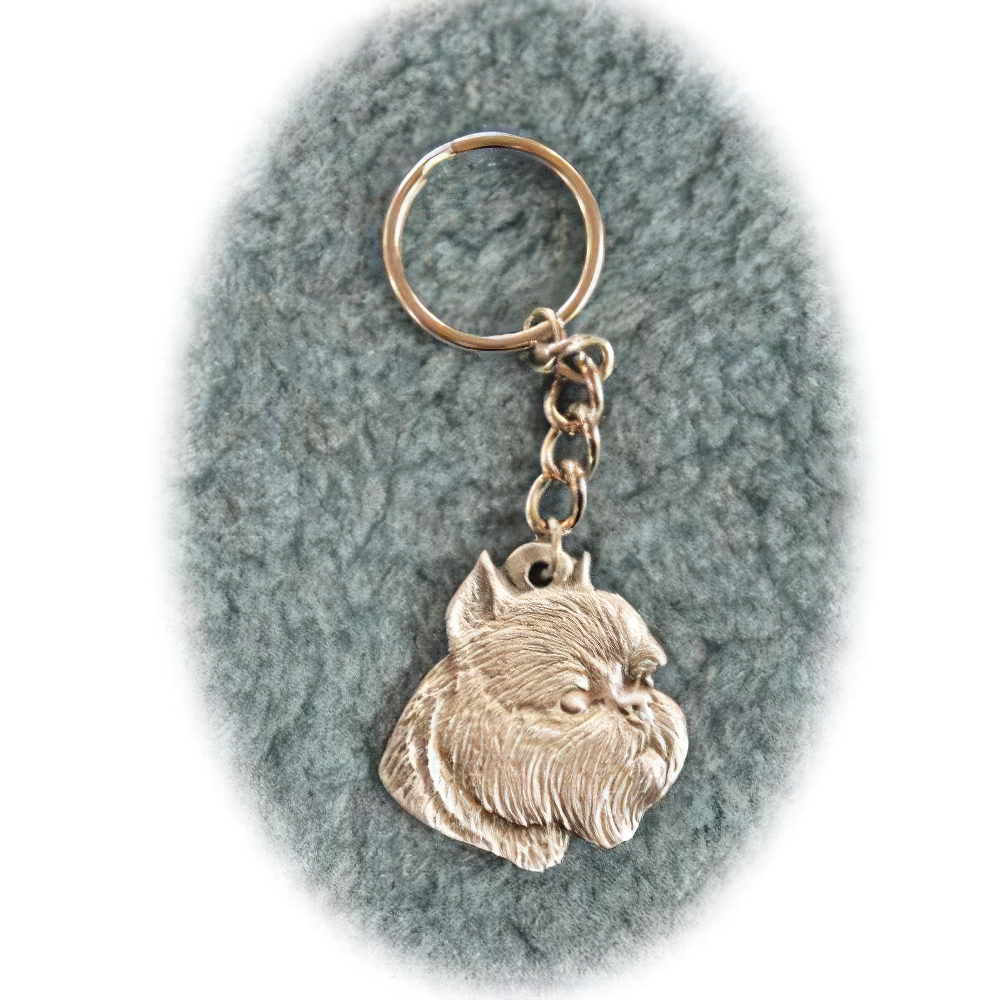 Pewter Key Chain I Love My Brussels Griffon