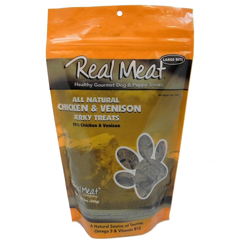 Real Meat All Natural Chicken and Venison Dog Treats 12oz.