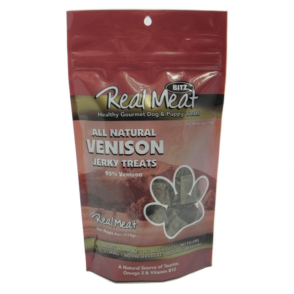 Real Meat All Natural Venison Dog Jerky Treats 4oz.