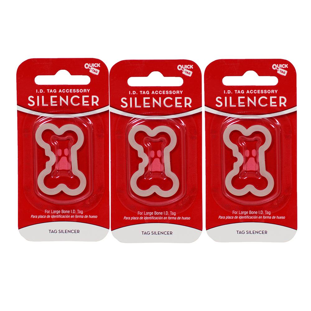 Dog Tag Silencer Large Bone Shape 3 pack