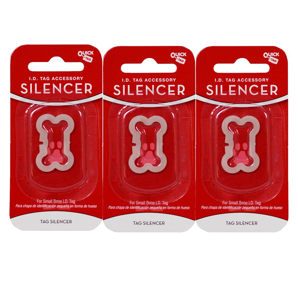 Dog Tag Silencer Small Bone Shape 3 pack