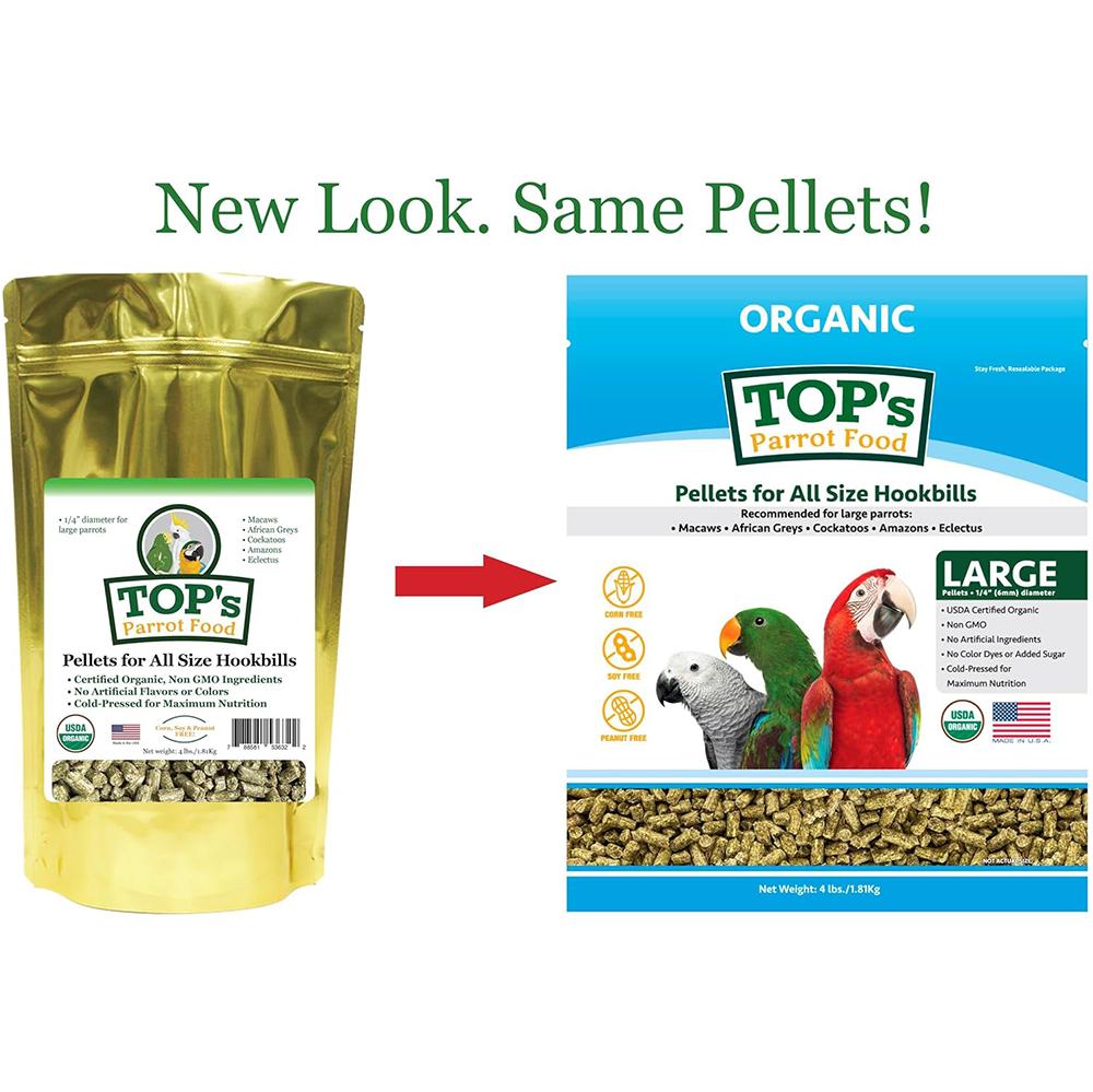 TOP's Cold-Pressed Organic Pellets Bird Food 4Lb.