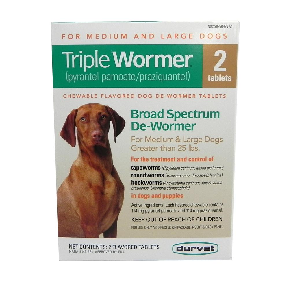 Durvet Triple Wormer for Medium and Large Dogs 12 Tablet
