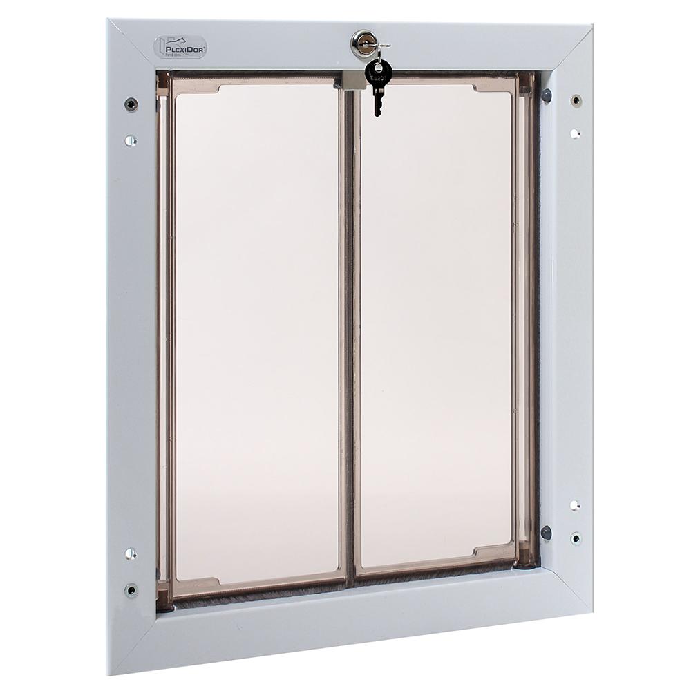 PlexiDor Large White Heavy Duty Security Dog Door for Doors