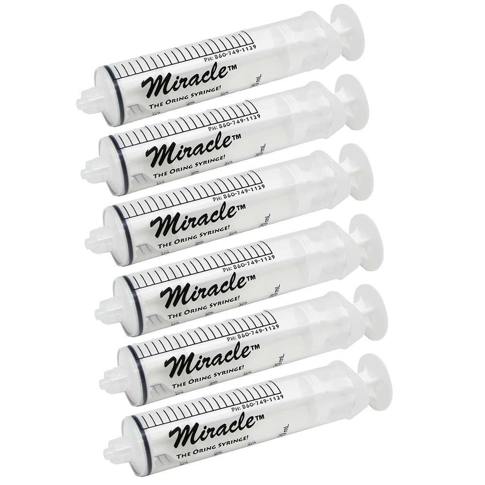 Miracle 20cc Luer Tip O-Ring Handfeeding Syringe 6 pack