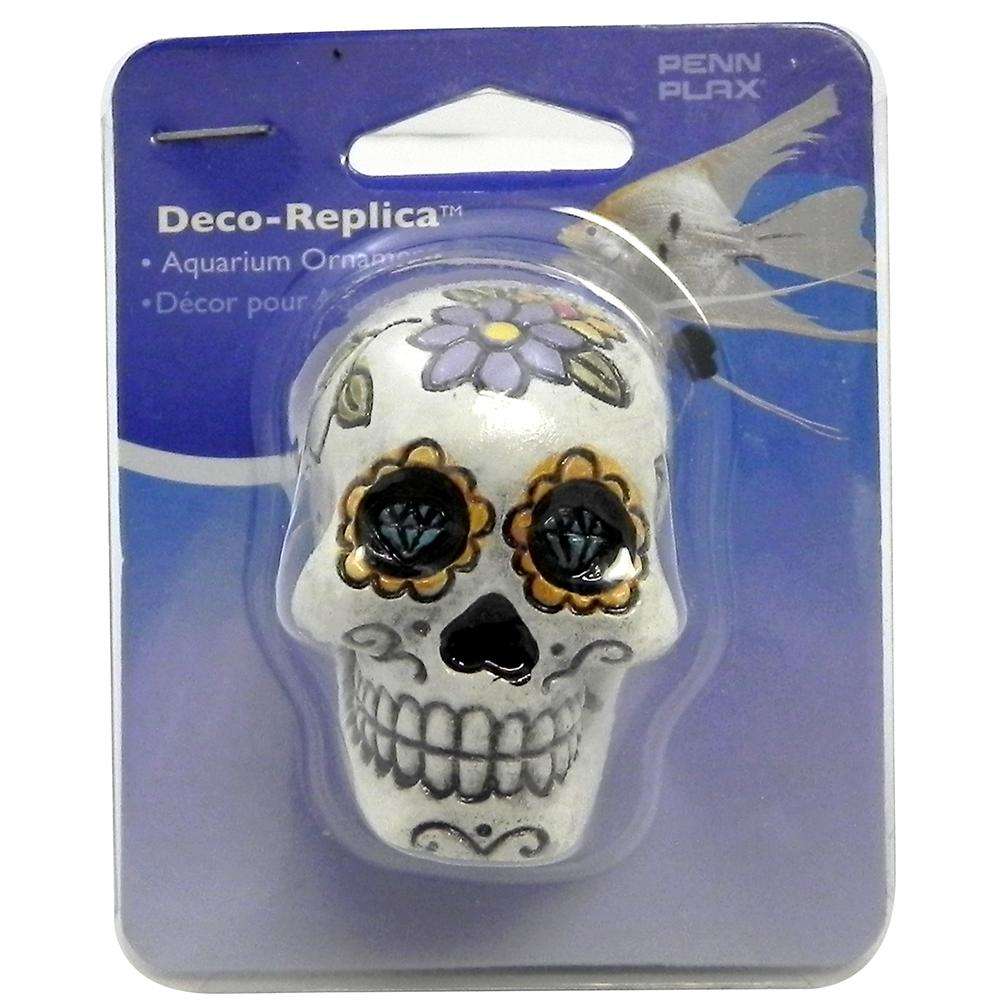 Sugar Skull Aquarium Ornament White