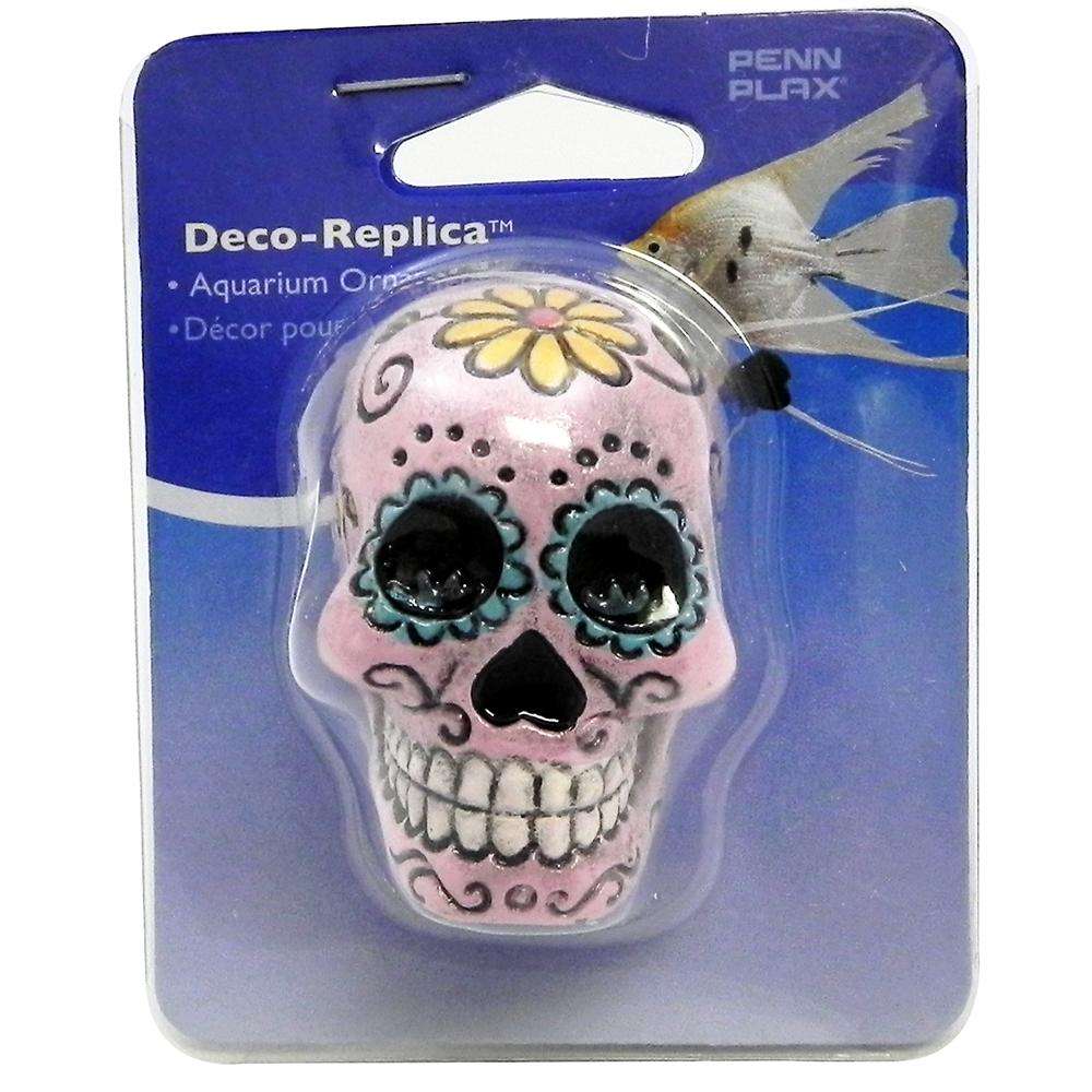 Sugar Skull Aquarium Ornament Pink