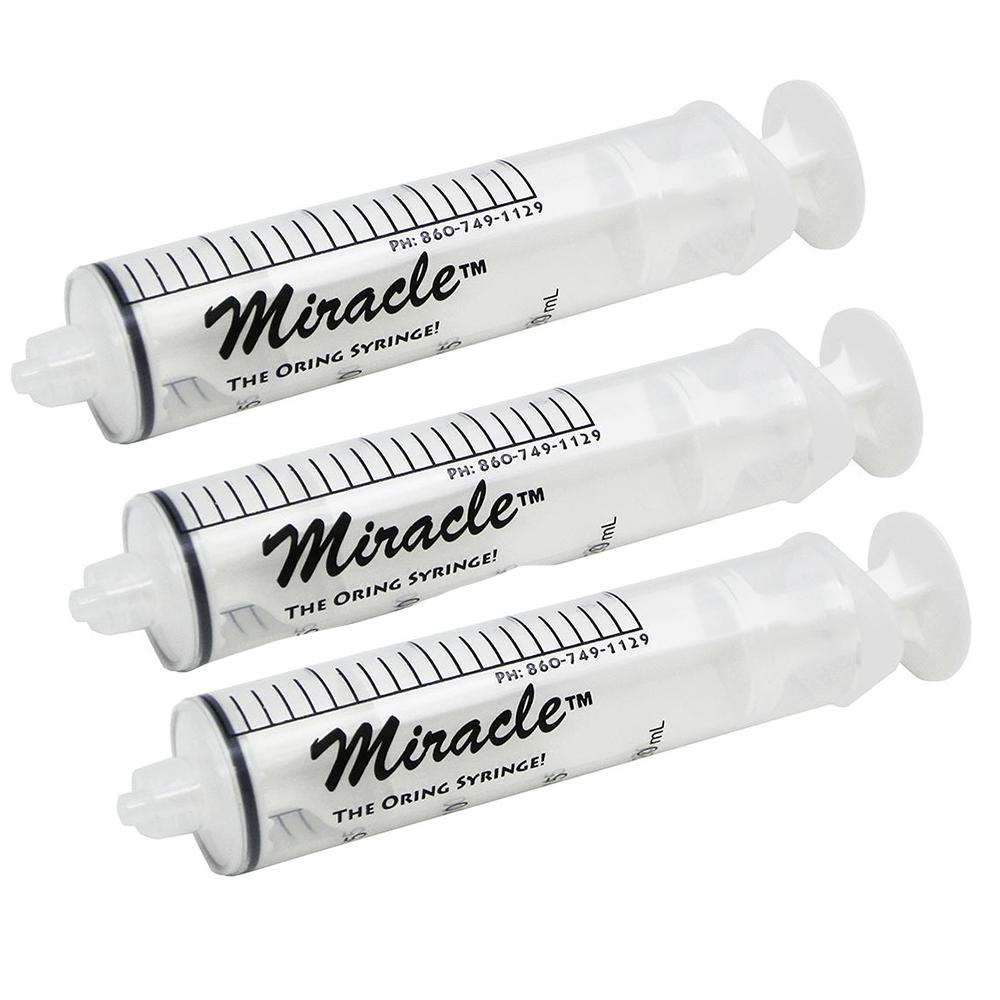 Miracle 10cc Luer Lock Tip O-Ring Handfeeding Syringe 3 Pack
