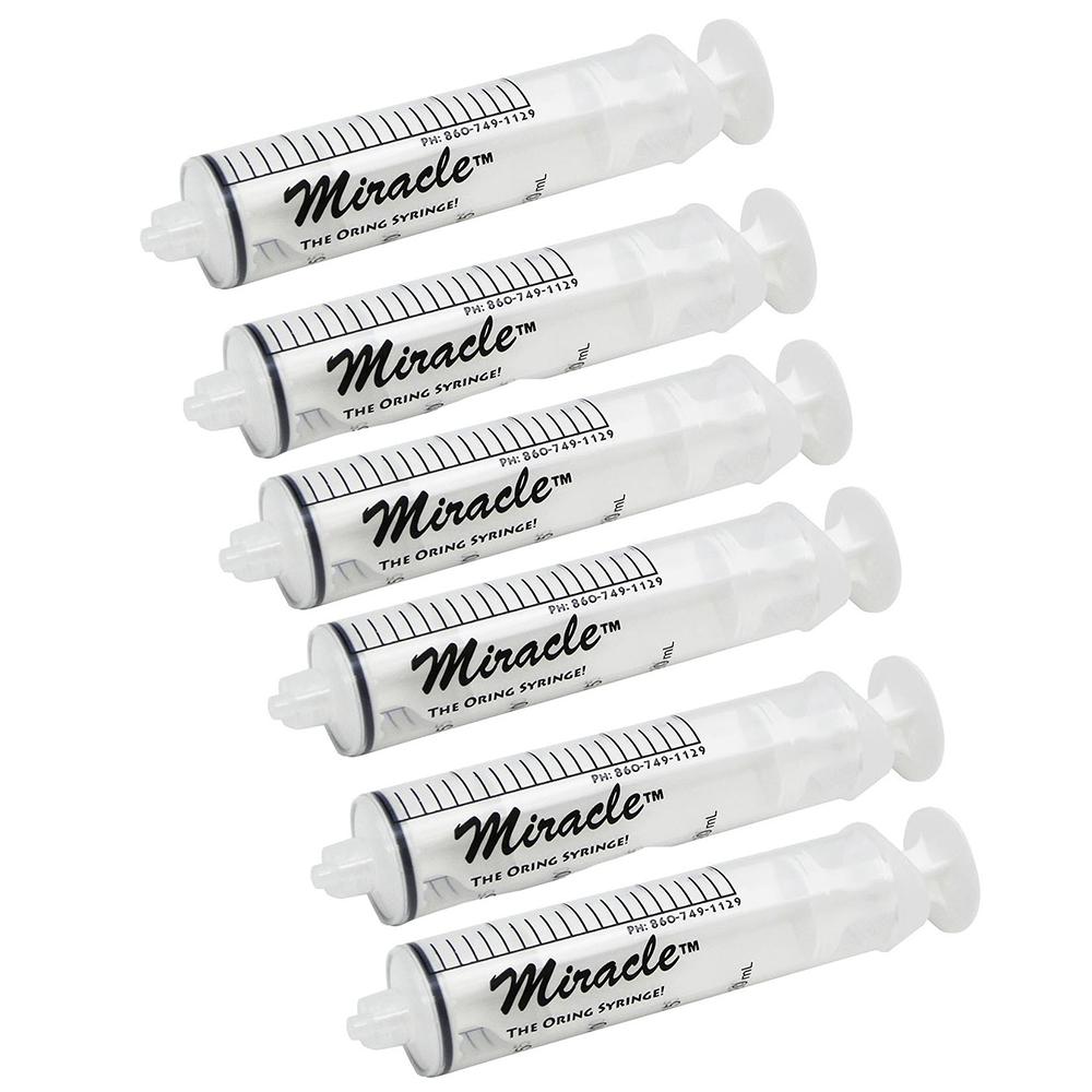 Miracle 10cc Luer Lock Tip O-Ring Handfeeding Syringe 6 Pack