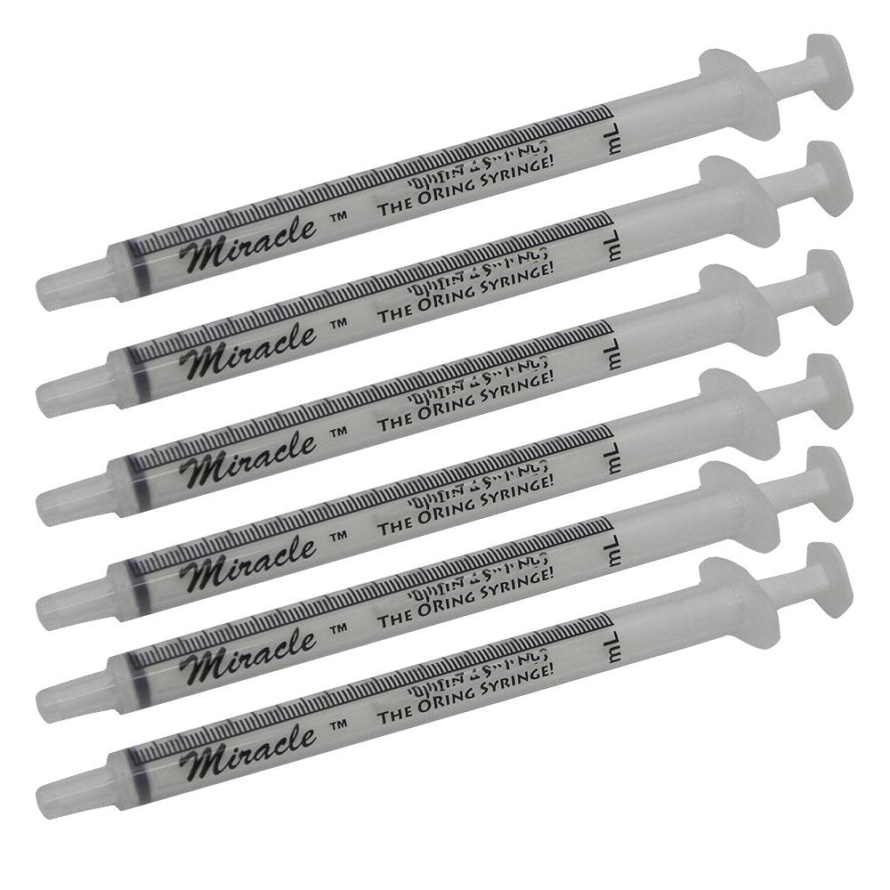 Miracle 1cc Slip Tip O-Ring Handfeeding Syringe 6 Pack