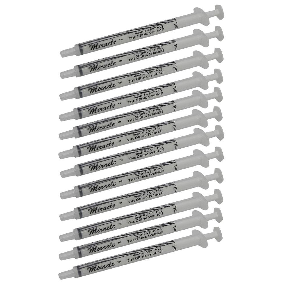 Miracle 1cc Slip Tip O-Ring Handfeeding Syringe 12 Pack